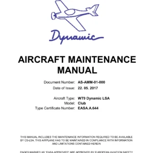 WT9 Dynamic LSA Club Aircraft Maintenance Manual - Aerospool PDF