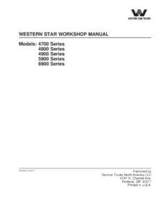 Western Star 4700 4800 4900 5900 6900 Workshop Service Manual STI-458 PDF