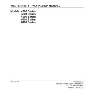 Western Star 4700 4800 4900 5900 6900 Workshop Service Manual STI-458 PDF