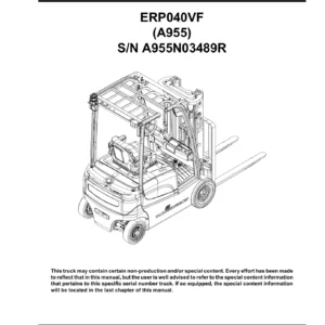 Yale ERP040VF A955 Forklift Parts Manual - Serial A955N03489R
