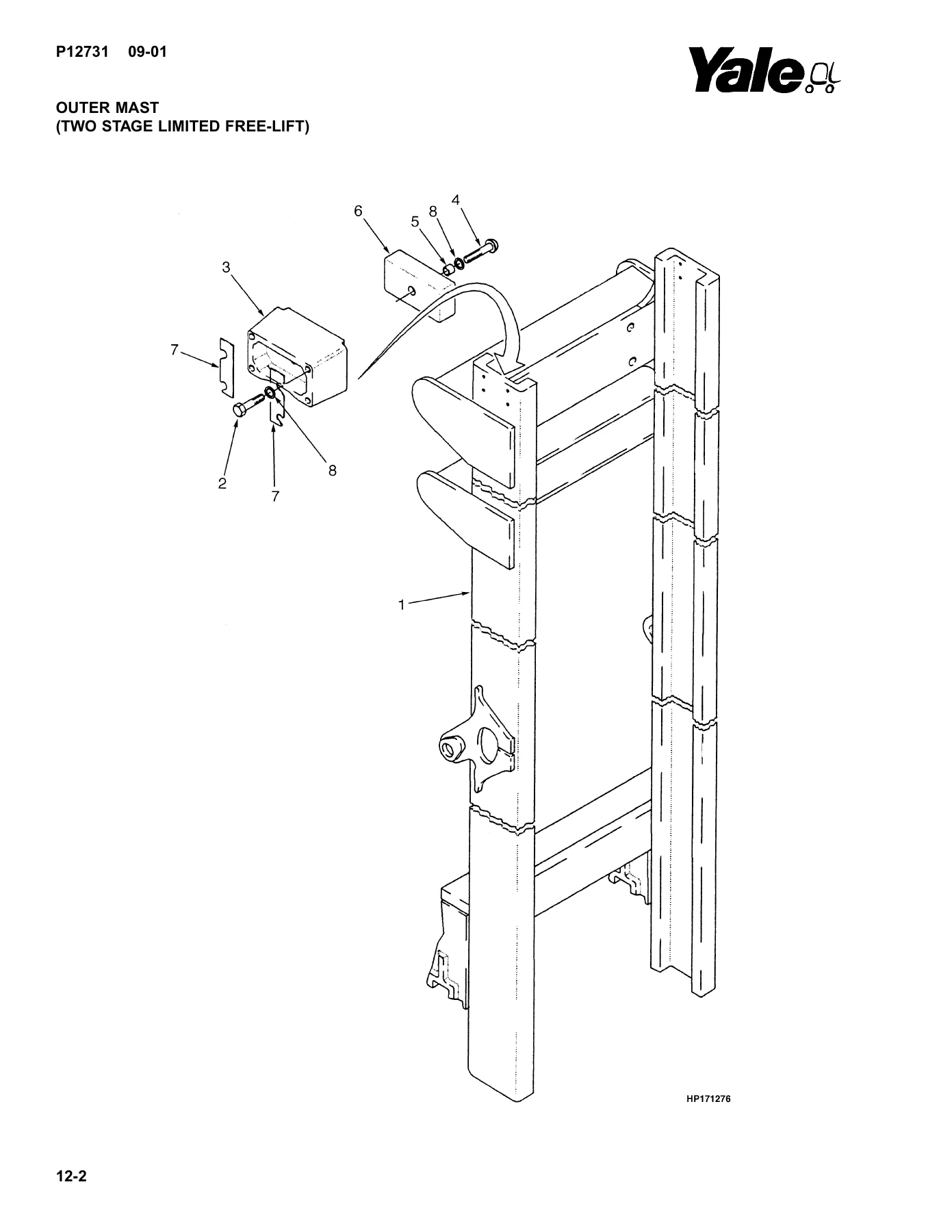Yale GDP170-280DB B876 Illustrated Parts Manual 524149352 - 2005 - Image 3