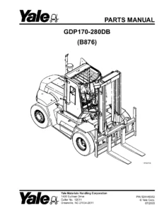 Yale GDP170-280DB B876 Illustrated Parts Manual 524149352 - 2005