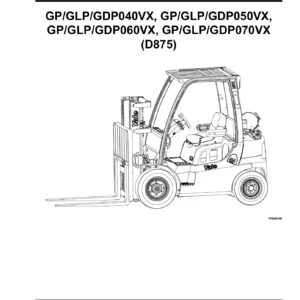 Yale GP GLP GDP 040VX 050VX 060VX 070VX Forklift Parts Manual 2015 D875
