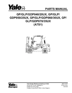 Yale GP/GLP/GDP20-35UX A7S1 Forklift Parts Manual 550216367 - Instant PDF Download