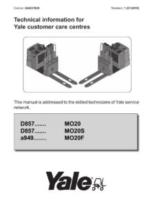 Yale MO20 MO20S MO20F Orderpicker Service Manual 2010 - PDF Workshop Guide