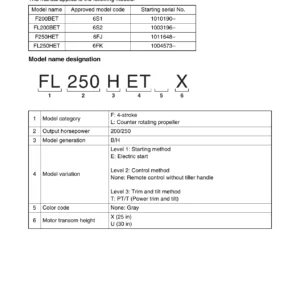 Yamaha F200B FL200B F250H FL250H 4-Stroke Outboard Service Manual - 2021 2nd Edition PDF