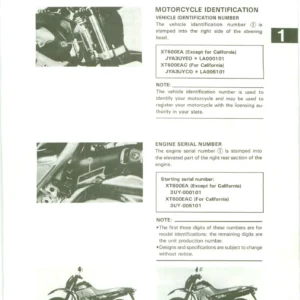 Yamaha XT600E Service Manual 1990 - XT600EA XT600EAC Repair PDF