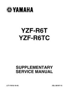 Yamaha YZF-R6 2007 Supplementary Service Manual - R6T R6TC R6S R6SC R6R Workshop PDF