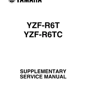 Yamaha YZF-R6 2007 Supplementary Service Manual - R6T R6TC R6S R6SC R6R Workshop PDF