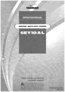 Yanmar 6EY18L 6EY18AL Marine Auxiliary Engine Operation Manual PDF