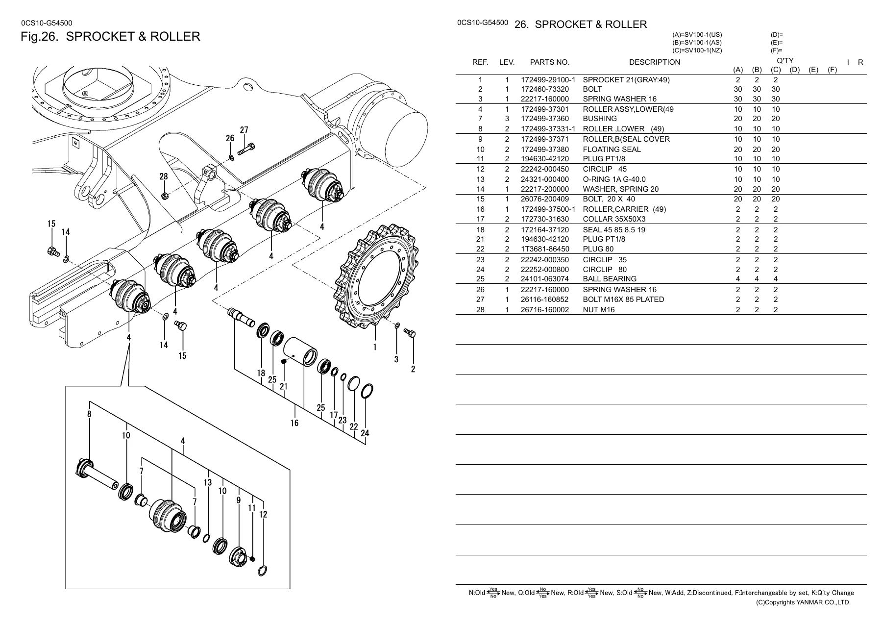 Yanmar SV100-1 Crawler Excavator Parts Catalog 0CS10-G54500 - PDF - Image 2