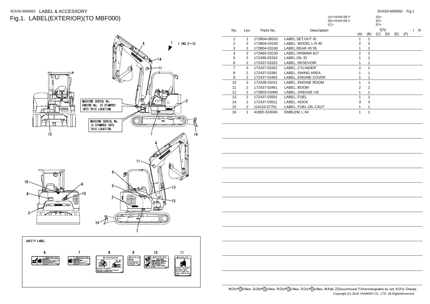 Yanmar ViO45-6B Indonesia Excavator Parts Catalog PDF Download - Image 3