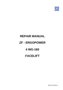 ZF Ergopower 4 WG-160 Facelift Transmission Repair Manual 5871.151.002