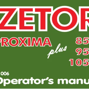Zetor Proxima Plus 8541 9541 10541 Tractor Operator's Manual 2006 - PDF Download
