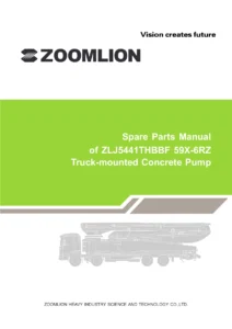 Zoomlion ZLJ5441THBBF 59X-6RZ Truck-Mounted Concrete Pump Spare Parts Manual