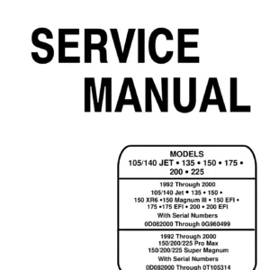 1992-2000 Mercury Mariner Outboard Service Manual - 105/140 Jet, 135, 150, 175, 200, 225 Repair Manual PDF