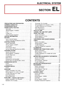 1998 Nissan Sentra Electrical System Repair Manual - Section EL PDF Download