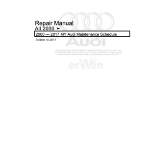 2000-2017 Audi Maintenance Schedule Repair Manual - Edition 10.2017 PDF