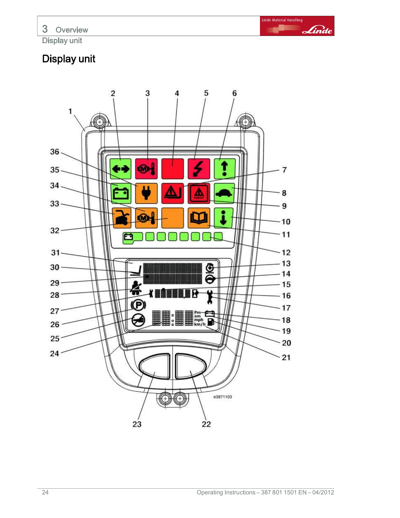 2012 Linde E20 E25 E30 E35 Electric Forklift Truck Operating Instructions Manual - Image 3
