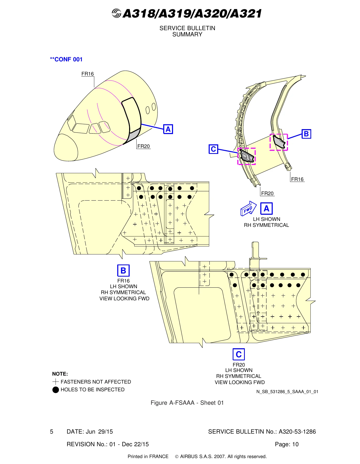 Airbus A318 A319 A320 A321 Fuselage Crossbeam Inspection Service Bulletin A320-53-1286 Rev 1 - Image 2