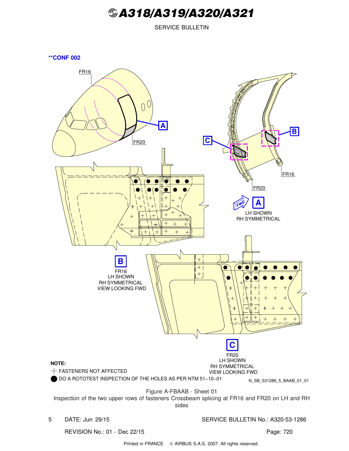 Airbus A318 A319 A320 A321 Fuselage Crossbeam Inspection Service Bulletin A320-53-1286 Rev 1 - Image 3