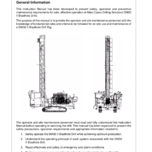 Atlas Copco DM30 II Blasthole Drill Instruction Manual - Rev 002 (2014)