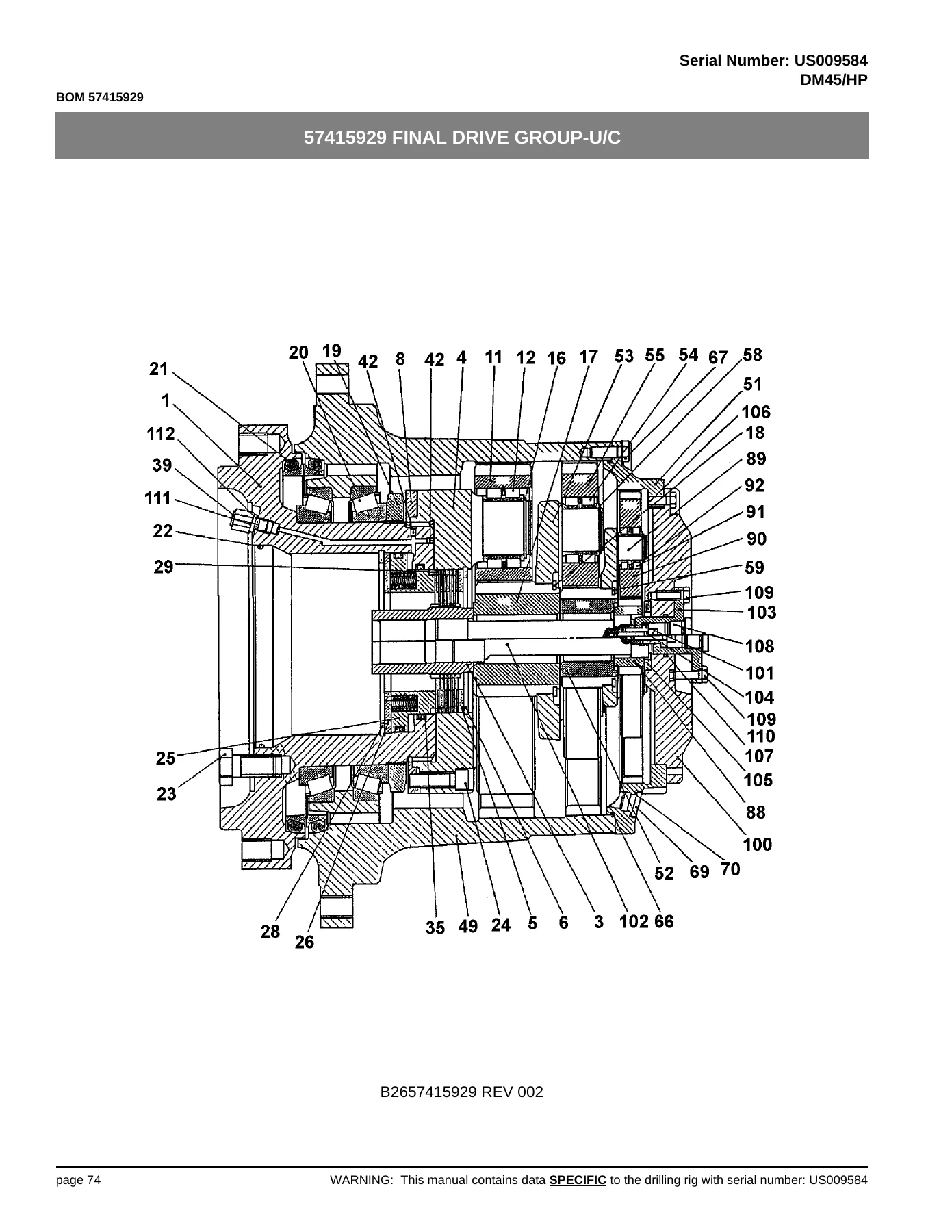 Atlas Copco DM45/HP Parts List Serial US009584 PDF Parts Catalog - Image 3