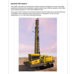 Atlas Copco PV-235 Series Blasthole Drill Safety, Operation and Maintenance Manual