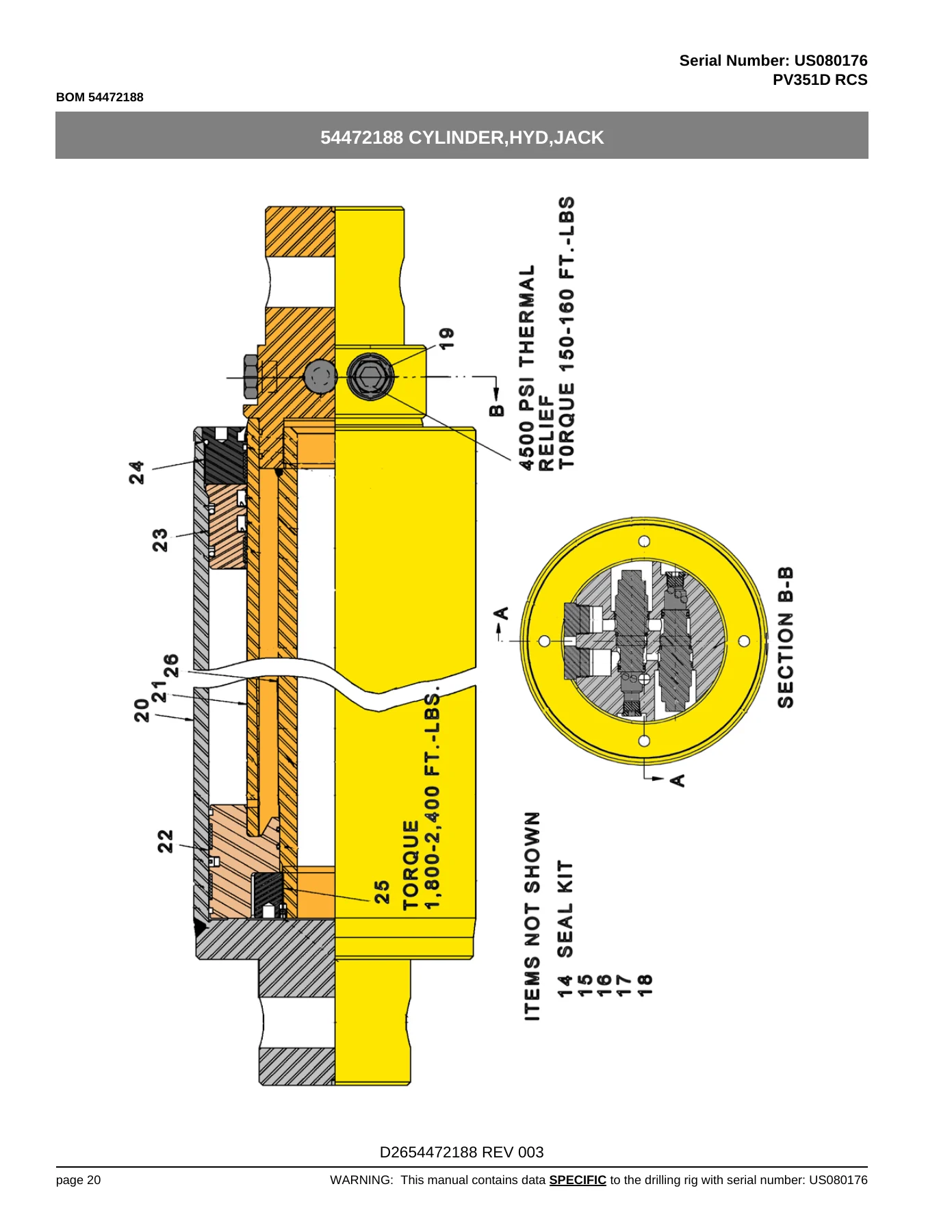 Atlas Copco PV351D RCS Drilling Rig Parts List Manual - S/N US080176 PDF - Image 2