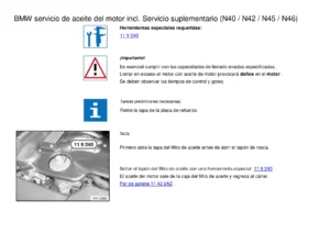 BMW Manual de Taller Reparación Motor en Español - Compilación Técnica N40 N42 N43 N45 N46 N47 N57