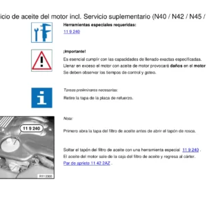 BMW Manual de Taller Reparación Motor en Español - Compilación Técnica N40 N42 N43 N45 N46 N47 N57