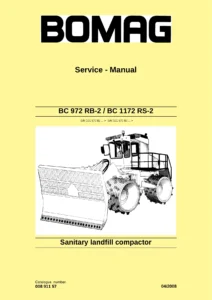 BOMAG BC 972 RB-2 & BC 1172 RS-2 Sanitary Landfill Compactor Service Manual – 934-Page Workshop Repair PDF