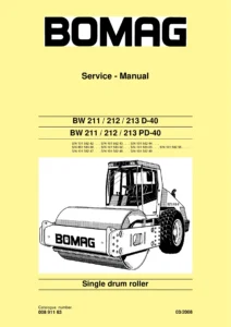 BOMAG BW 211 212 213 D-40 Single Drum Roller Service Training Manual & Circuit Diagrams