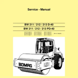 BOMAG BW 211 212 213 D-40 Single Drum Roller Service Training Manual & Circuit Diagrams