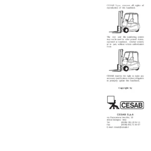 BT CESAB C3E C4E 120-200 Electric Forklift Service Manual 036-0410-07