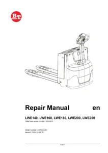 BT LWE140 LWE160 LWE180 LWE200 LWE250 Pallet Truck Repair Manual - PDF Workshop Download