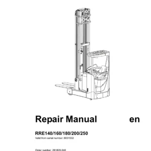 BT RRE140 RRE160 RRE180 RRE200 RRE250 Reach Truck Repair Manual - 261828-040