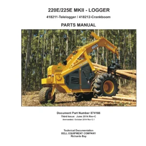 Bell 220E 225E MKII Logger Parts Manual | Telelogger & Crankboom 418211 418212