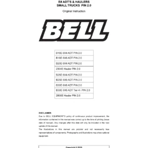 Bell B18E-B30E ADT & Hauler Operator Manual PIN 2.0 (BN035356 Rev B)