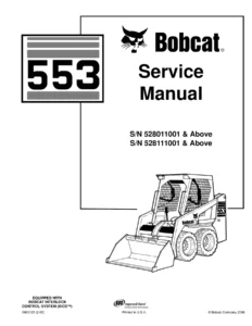 Bobcat 553 Skid Steer Loader Service Repair Manual 6903125 PDF