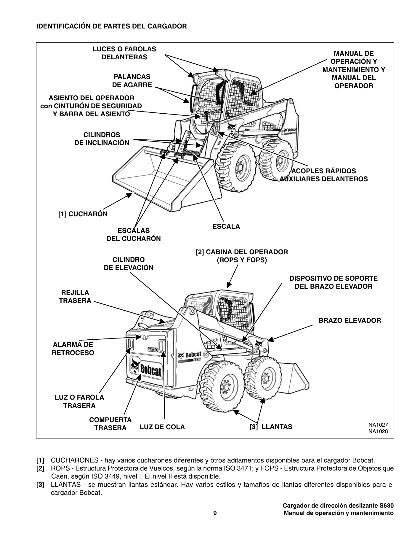 Bobcat S630 Cargador de Dirección Deslizante Manual de Operación y Mantenimiento Español PDF - Image 2