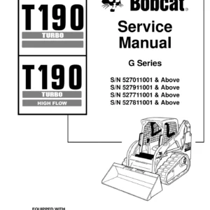 Bobcat T190 G Series Service Manual PDF - Turbo & High Flow Workshop Repair