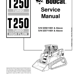 Bobcat T250 Compact Track Loader Service Manual 6902724 - PDF Repair Guide