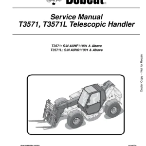 Bobcat T3571 T3571L Telescopic Handler Service Manual 6986765 - PDF Repair Guide