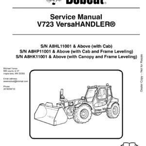 Bobcat V723 VersaHANDLER Service Manual PDF Download - Complete Repair & Maintenance Guide