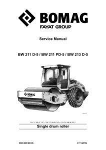 Bomag BW 211 D-5 / BW 211 PD-5 / BW 213 D-5 Single Drum Roller Service Manual