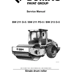 Bomag BW 211 D-5 / BW 211 PD-5 / BW 213 D-5 Single Drum Roller Service Manual