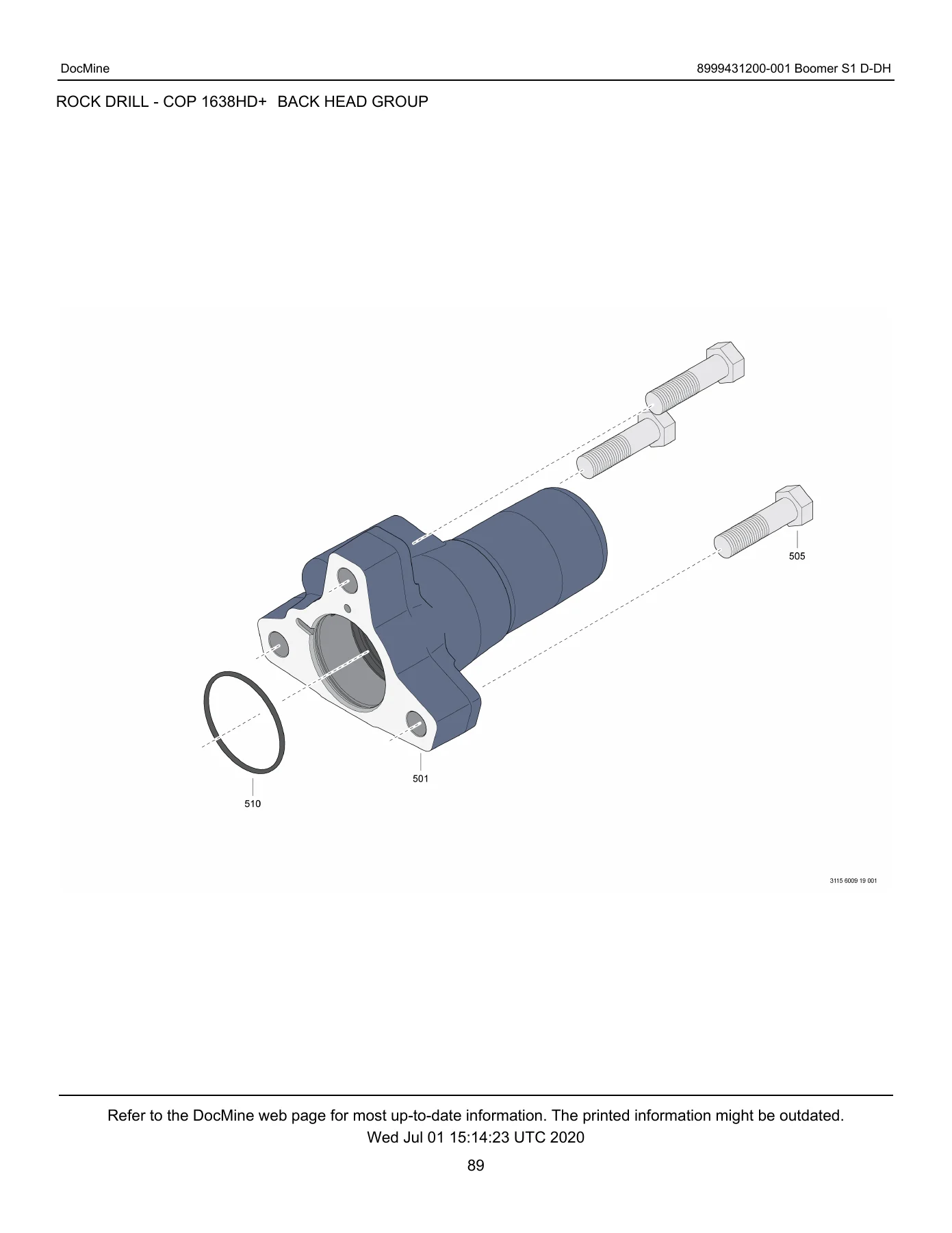 Boomer S1 D-DH Spare Parts List 8999431200-001 - COP 1638HD+ Rock Drill Parts Catalog PDF - Image 2