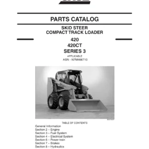 CASE 420 420CT Series 3 Skid Steer Parts Catalogue 87632289 – English French Spanish PDF
