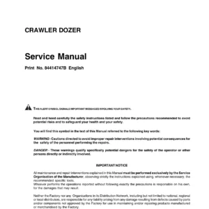 Case 3550 Crawler Dozer Service Manual - Complete Workshop Repair PDF (Print No. 84414747B)